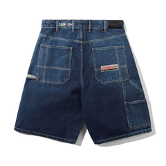 Company Denim Shorts, Distress Washed Slub Blue