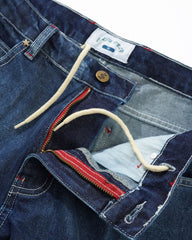 Company Denim Shorts, Distress Washed Slub Blue