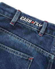 Company Denim Shorts, Distress Washed Slub Blue