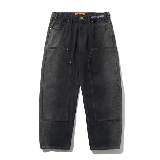 Bronco Denim Jeans, Washed Black