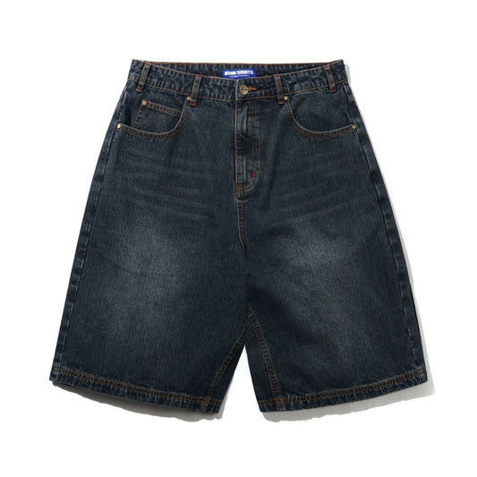 Blotch Denim Shorts, Streaky Navy