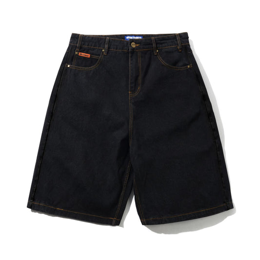 Baggy Denim Shorts, Washed Black