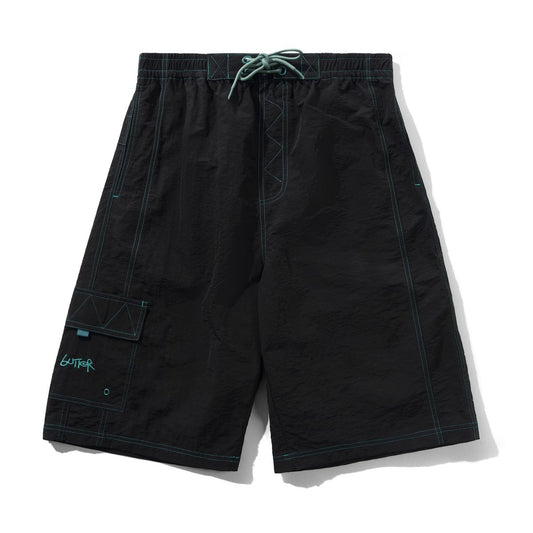 Contrast Board Shorts, Black