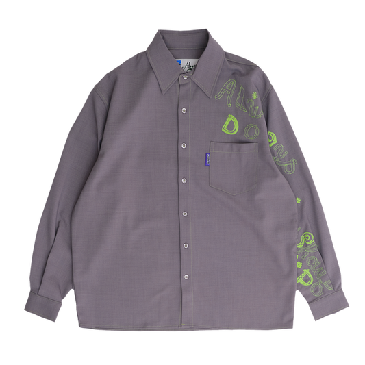 School Disco Long Sleeve Shirt, Dark Grey