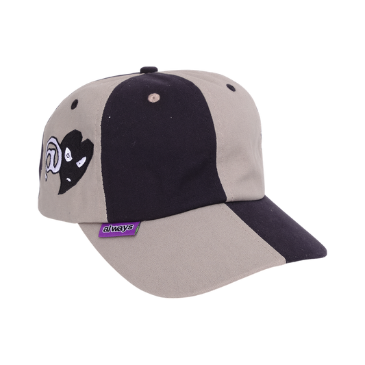 2 Tone 6 panel Cap, Grey / Black