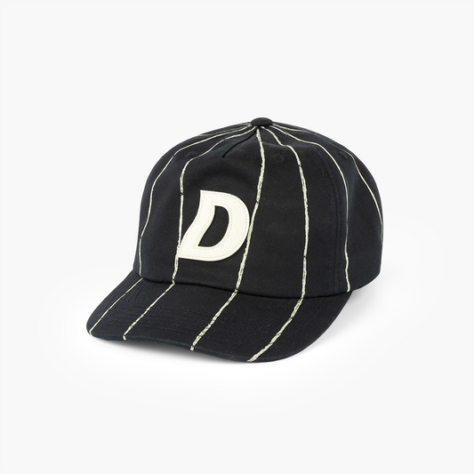Pinstriped Worker Cap, Black