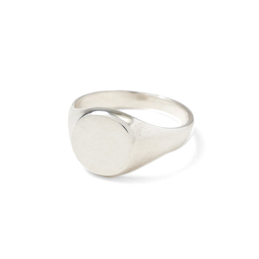 Circle Signet Ring, Silver
