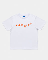 Stincil Tee, White / Orange