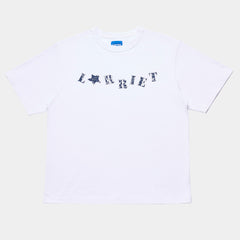 Stencil Tee, White / Ocean