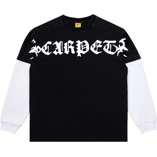 Trampstamp Long Sleeve Tee, Black / White