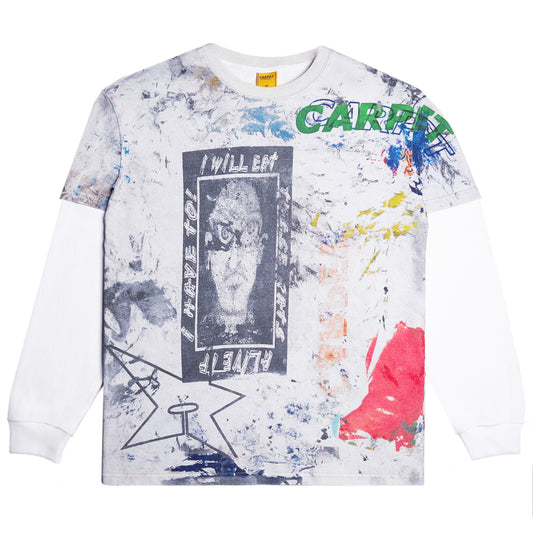 Rag Long Sleeve Tee, Multi / White