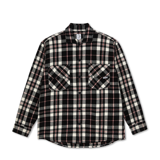 Big Boy Flannel Overshirt, Black / Cloud White / Red