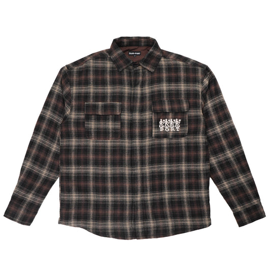 4 Flowers Flannel Vineyard Shirt, Black
