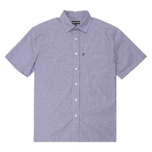 Pass~Port Workers Stripe Short Sleeve Shirt, Indigo