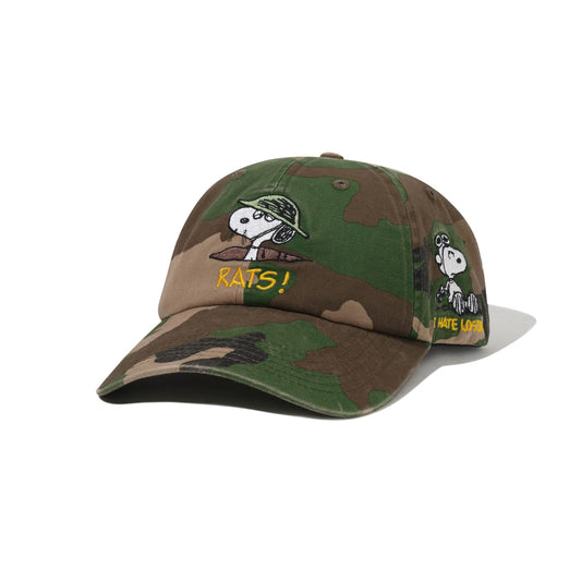 Peanuts Rats 6 Panel Cap, Washed Camo