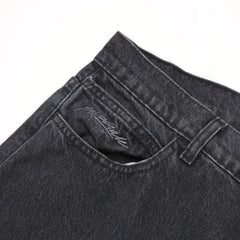 Slub Stain Phantasy Jeans, Black