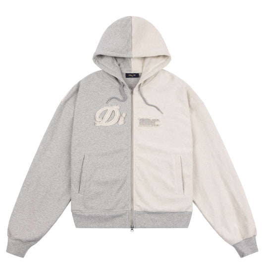 Reverse French Terry Zip Hoodie, Heather Grey