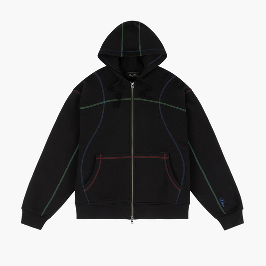 Court Zip Hoodie, Black
