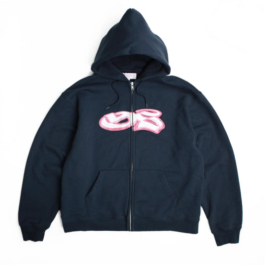 YS Spray Zip Hood, Navy / Red