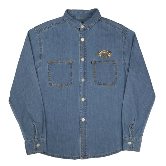 Communal Rings Denim Shirt, Washed Indigo