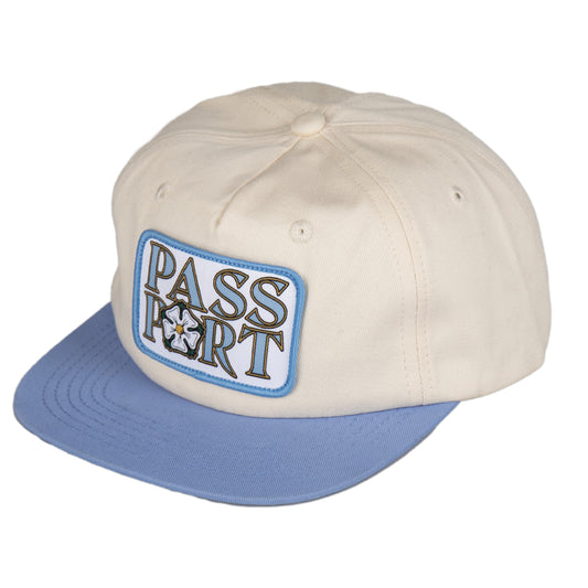 Rosa 5 Panel Cap, Off White / Powder Blue