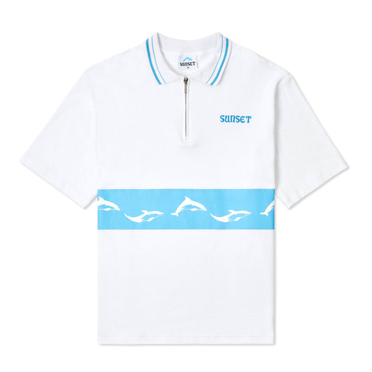 Dolphin 1/4 Zip Polo, White