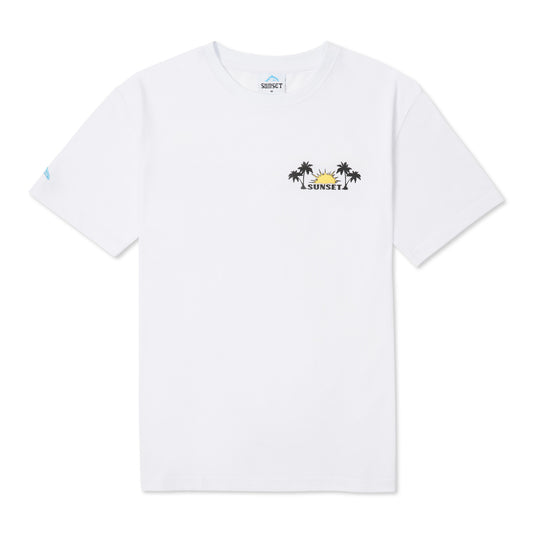 Sunset Beach Tee, White
