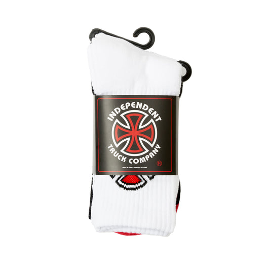 OG CROSS YOUTH CREW SOCKS 4 PACK, Black / White