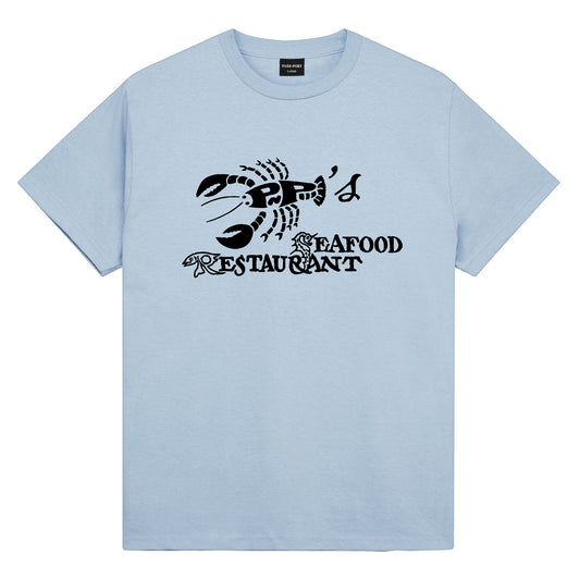 Pass~Port Seafood Staff Tee, Stonewash Blue