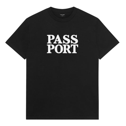 Pass~Port Official Stacked Tee, Black