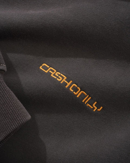 Stencil Pigment Dye Pullover Hood, Washed Black
