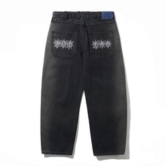 Bronco Denim Jeans, Washed Black