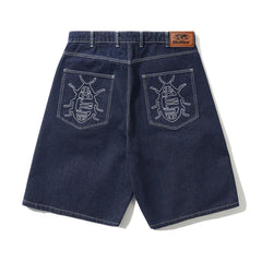 Roach Denim Shorts, Dark Indigo