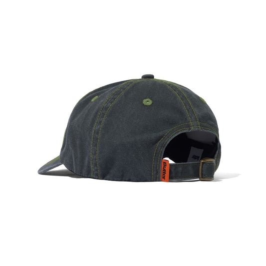 Rounded Logo 6 Panel Cap, Washed Black