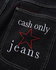 Stars Denim Shorts, Washed Black