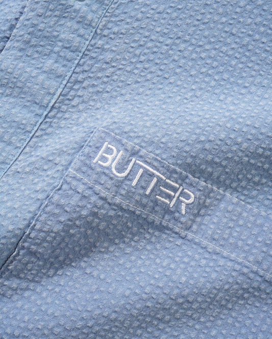 Overdye Seersucker S/S Shirt, Blue