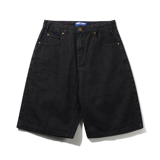 Blotch Denim Shorts, Streaky Black
