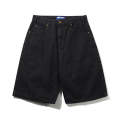 Blotch Denim Shorts, Streaky Black
