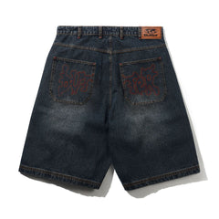 Blotch Denim Shorts, Streaky Navy