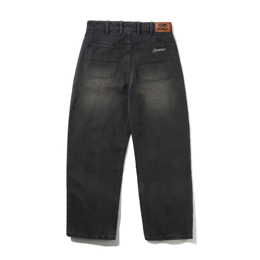 Racer Denim Jeans, Faded Black