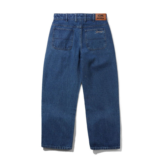 Racer Denim Jeans, Washed Dark Blue