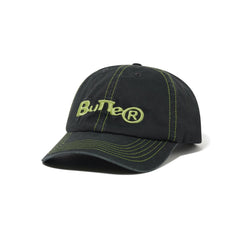 Registered 6 Panel Cap, Washed Black