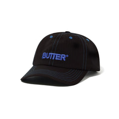 Nylon Rounded Logo 6 Panel Cap, Black