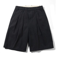 Pleated Shorts Shorts, Washed Black