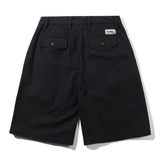 Pleated Shorts Shorts, Washed Black