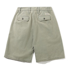 Pleated Shorts Shorts, Washed Fatigue
