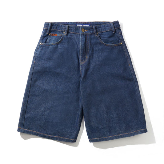 Baggy Denim Shorts, Dark Indigo