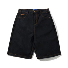 Baggy Denim Shorts, Washed Black