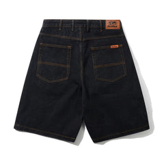 Baggy Denim Shorts, Washed Black