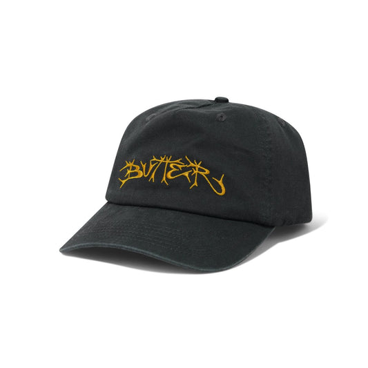Scrawling 5 Panel Cap, Washed Black